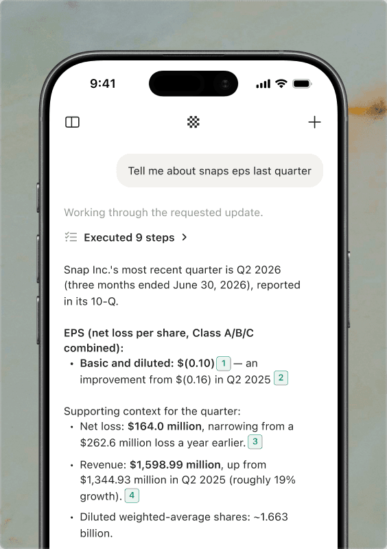 Endex answering a question on iPhone