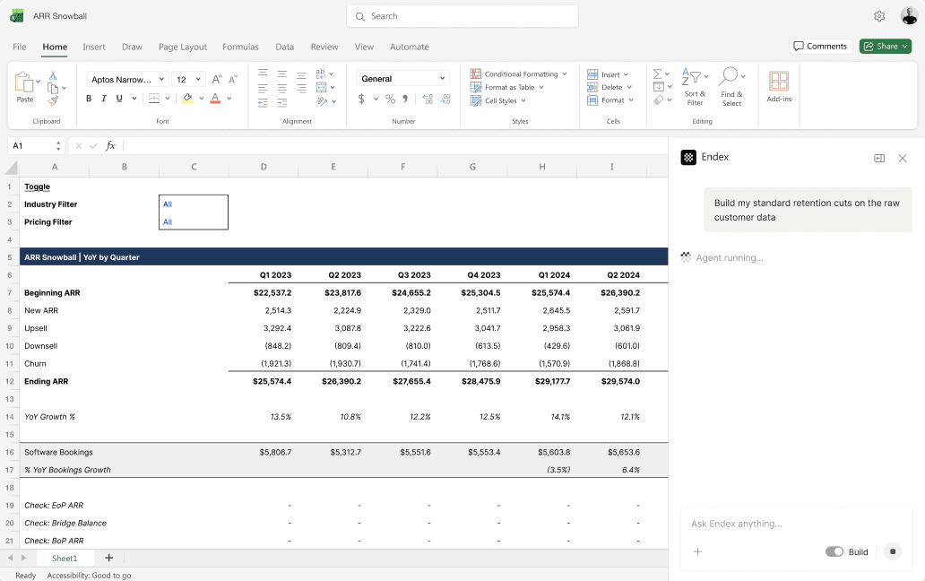 Endex inside Excel, PowerPoint and Word